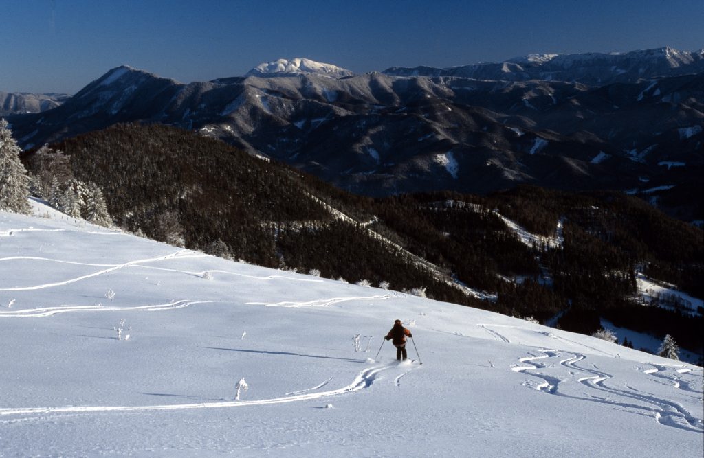Auch als Skitour beliebt: Abfahrt vom Eisenstein, im Hintergrund der Schneeberg. Foto: Alpenverein Edelweiss