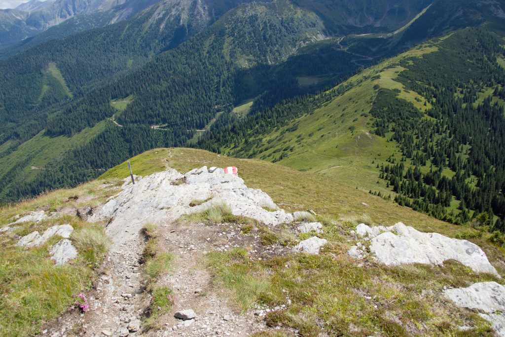 Bildmitte rechts unten der Bärensuhlsattel. Foto: Franz Haas