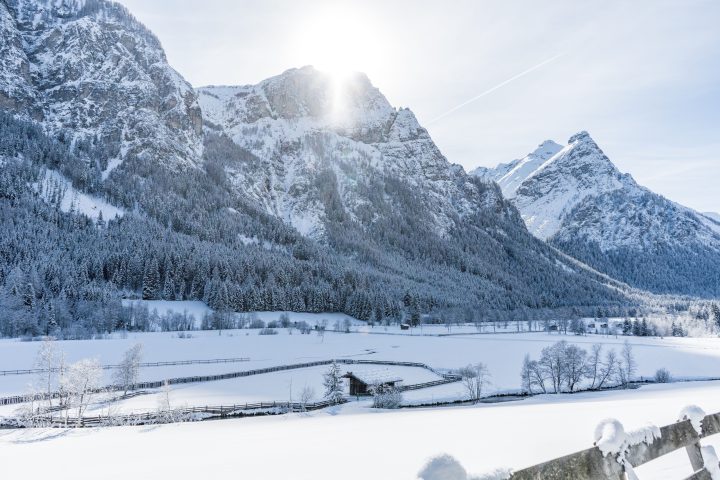 Die verschneite Landschaft zwischen Trins und Gschnitz. Foto: Tourismusverband Wipptal