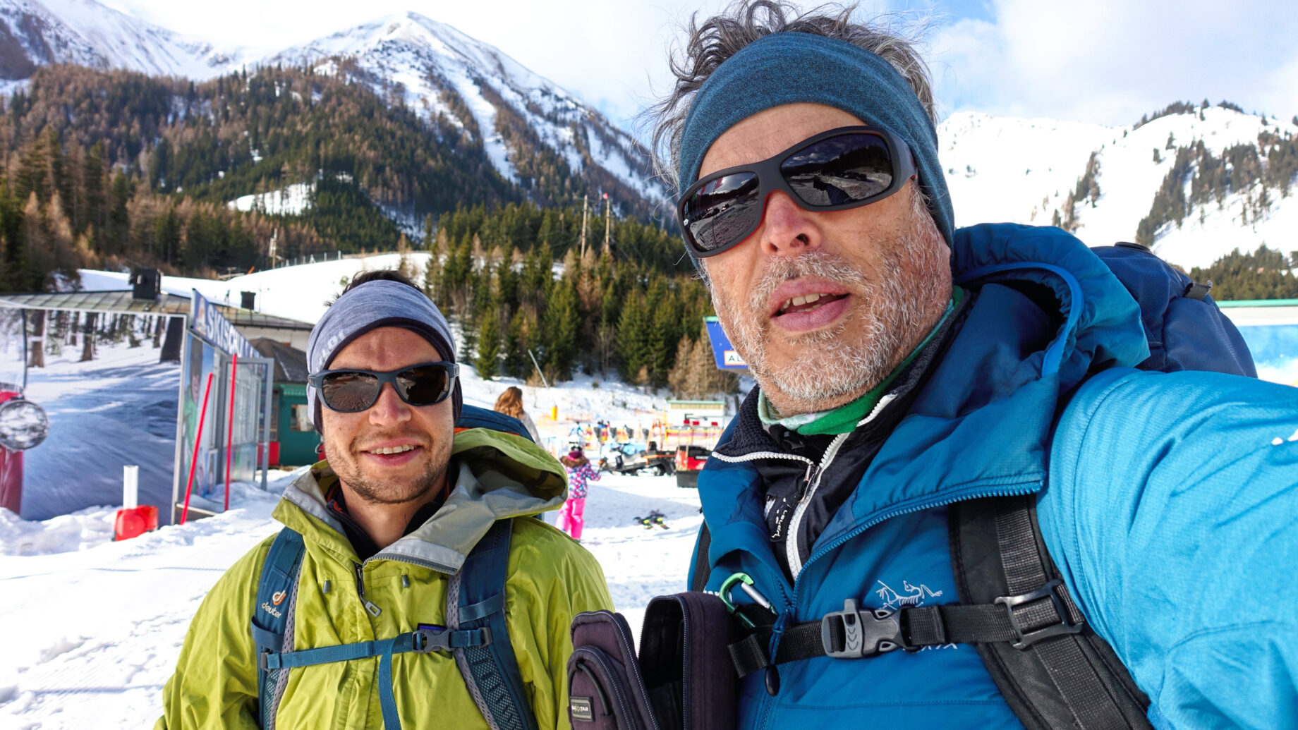 David und Martin am Start der Skitour im Skigebiet Präbichl. Foto: Martin Heppner
