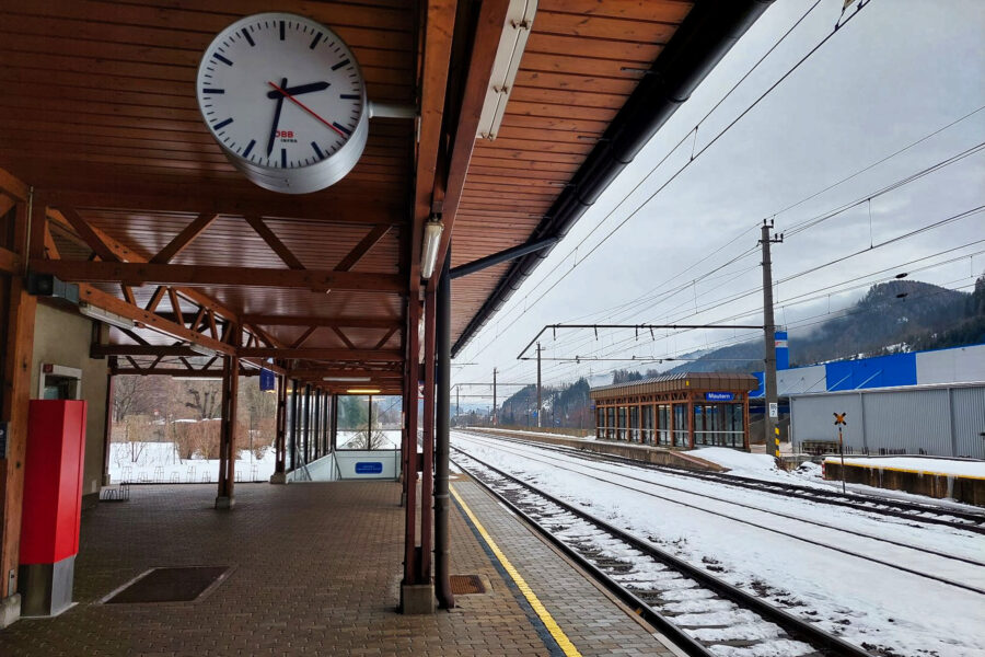 Bahnhof/Bahngleis Mautern. Foto: Alice Frischherz